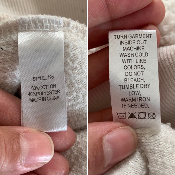 Reflex white sherpa teddy half zip pullover fuzzy long sleeve collared sweater - Picture 8 of 8